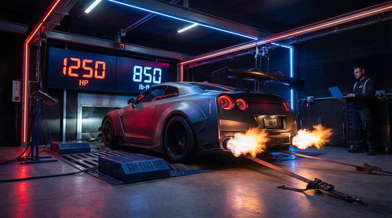 肉丝短视频：GT-R马力测试